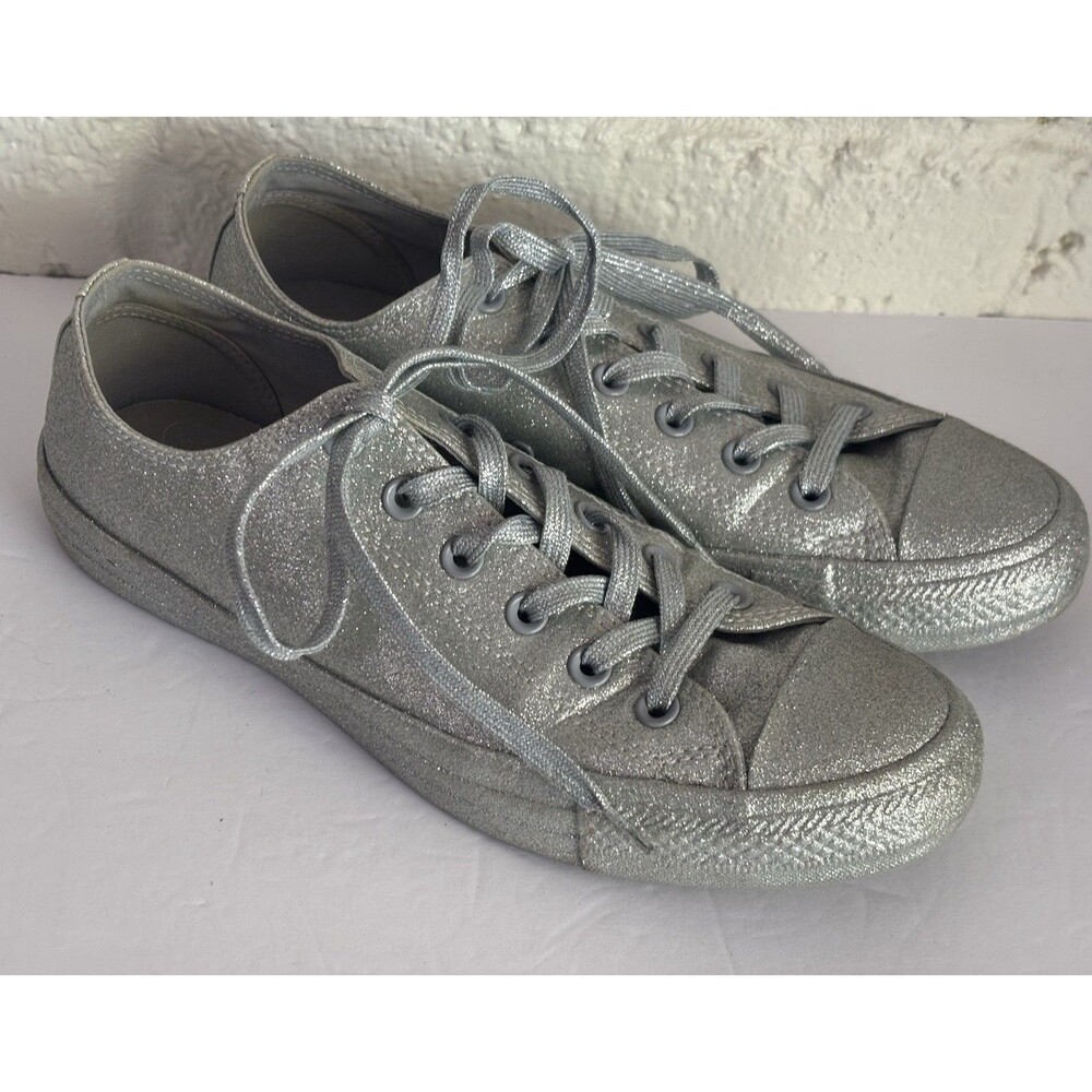 Converse Chuck Taylor All Star Silver Glitter M 8 W 10 Smeakers162994C Wedding